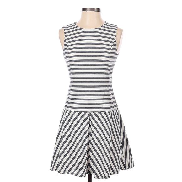 Theory Alaqua Drop Waist Striped Flare Dress Size 2 - Picture 1 of 5